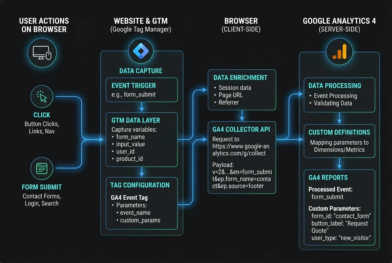 sGTM Data Flow to GA4